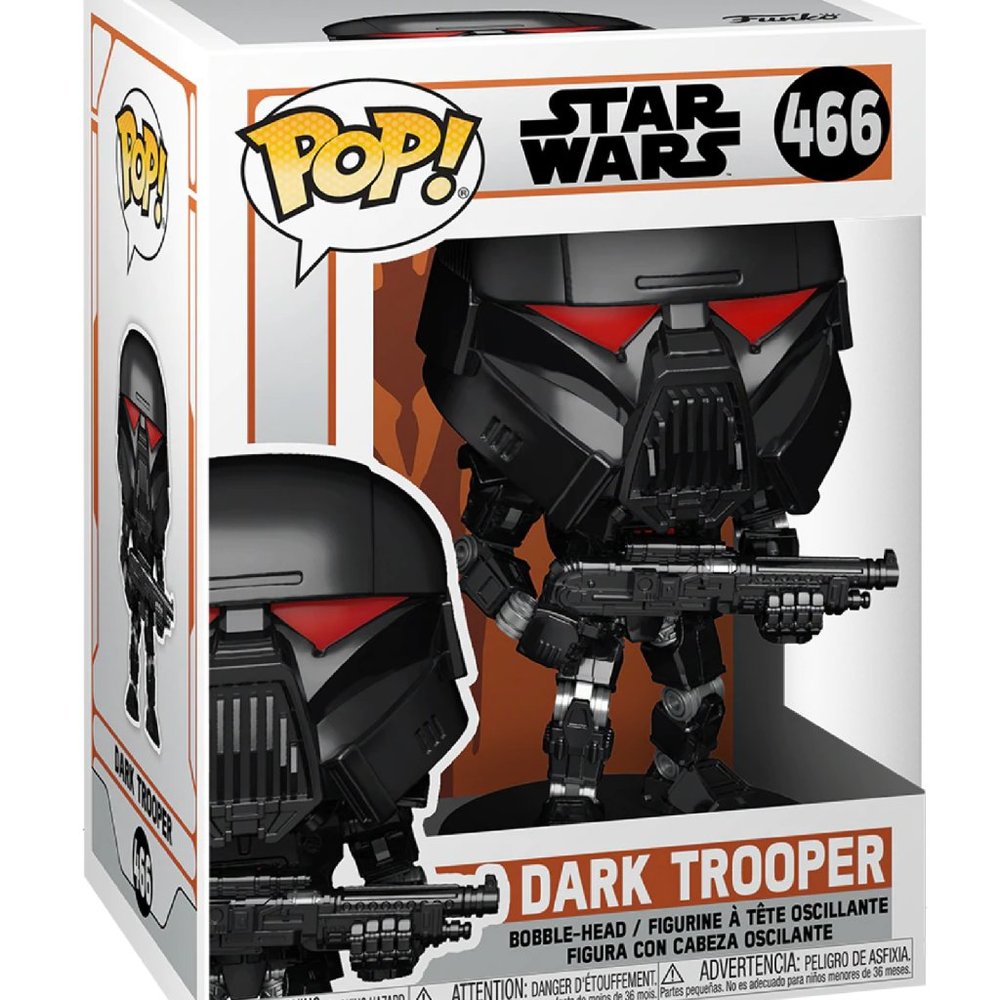 Funko Pop Star Wars The Mandalorian DARK TROOPER Battle BobbleHead Figure #466